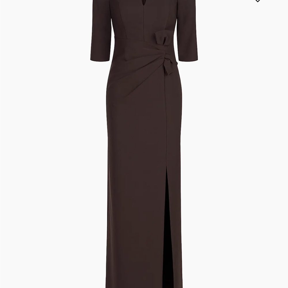 Kay Unger Priscilla Crepe Bow Column Gown